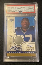 2000 UD Encore Rookie Helmet SHAUN ALEXANDER RC AUTO /25 Upper Deck Rookie SP 