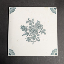 Antique Fireplace Tile Floral Design Minton China Works No. 2739