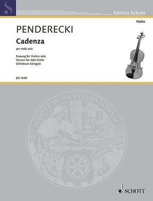 Cadenza Violine (schwierig) Penderecki per Viola sola Schott Musiksattel-Drahtst