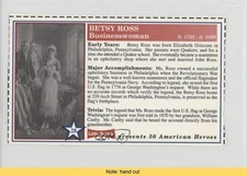 1990s Little Debbie 50 American Heroes Betsy Ross #28 READ 0w6