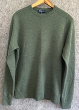 Peter Millar M Crew Neck Crown Crafted Golf Stretch Lightweight Pine Green Wool