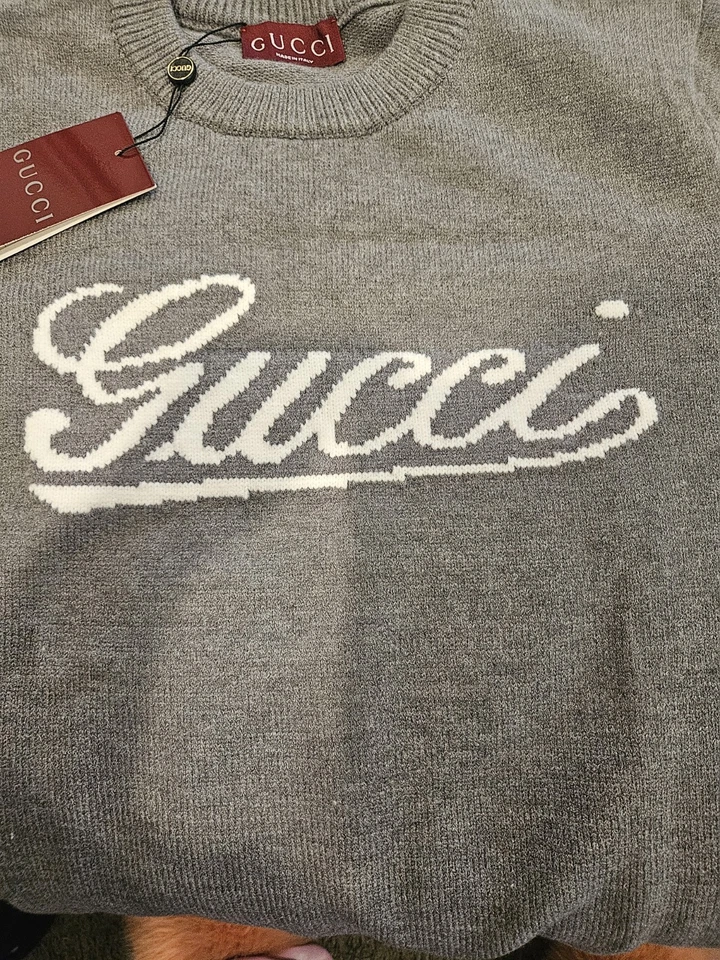 GUCCI Cashmere Embroidered Lettered Sweater size：XL - Image 2 of 4