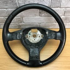 Genuine VW black leather MFSW 3 Spoke steering wheel. Golf MK5 GT etc.  5D