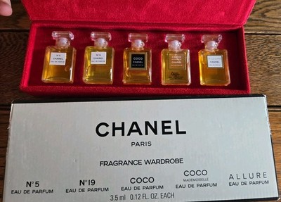 Vintage CHANEL Fragance Wardrobe Parfume Mini Set of 5/3.5ml NIB!  FREE SHIP!