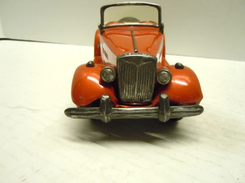 Vintage Japan Bandai Tin Friction 1954 MG Convertible. WORKS. EXCELLENT
