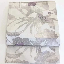 5644# Japanese Vintage Nagoya Obi Belt Kimono Fabric Silk Traditional Phoenix