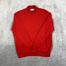 Hawick Knitwear Extrafine Merino Wool Women's M Mockneck Sweater Red Holiday 