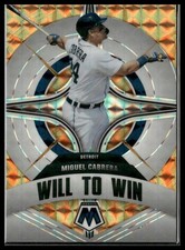 2022 Panini Mosaic #WW-8 Miguel Cabrera Will to Win Reactive Orange Mosaic #/99