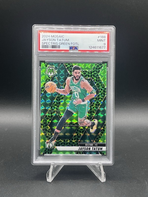 2024 Jayson Tatum Mosaic Spectris Green FOTL 5/5! PSA 9 - POP 1