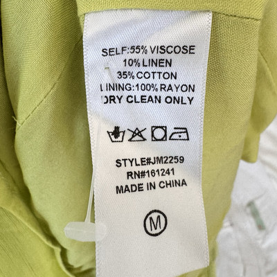 H J Marie Embroidered Rowan Flutter Sleeve Lime Top size Medium