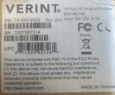 Verint 16 Port HD Analog Encoder S2416E-HD
