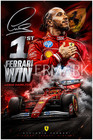 Lewis Hamilton #44 Signed Ferrari 1st Win F1 Driver Poster 12x18 Memorabilia Art