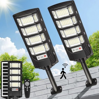 Solar Flood Lights Outdoor LED 2 Pack Solar Street Lights Outdoor Waterproof ...