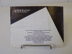 Teenage Mutant Ninja Turtles TMNT NES Manual NES-U2-USA Ultra Games Original