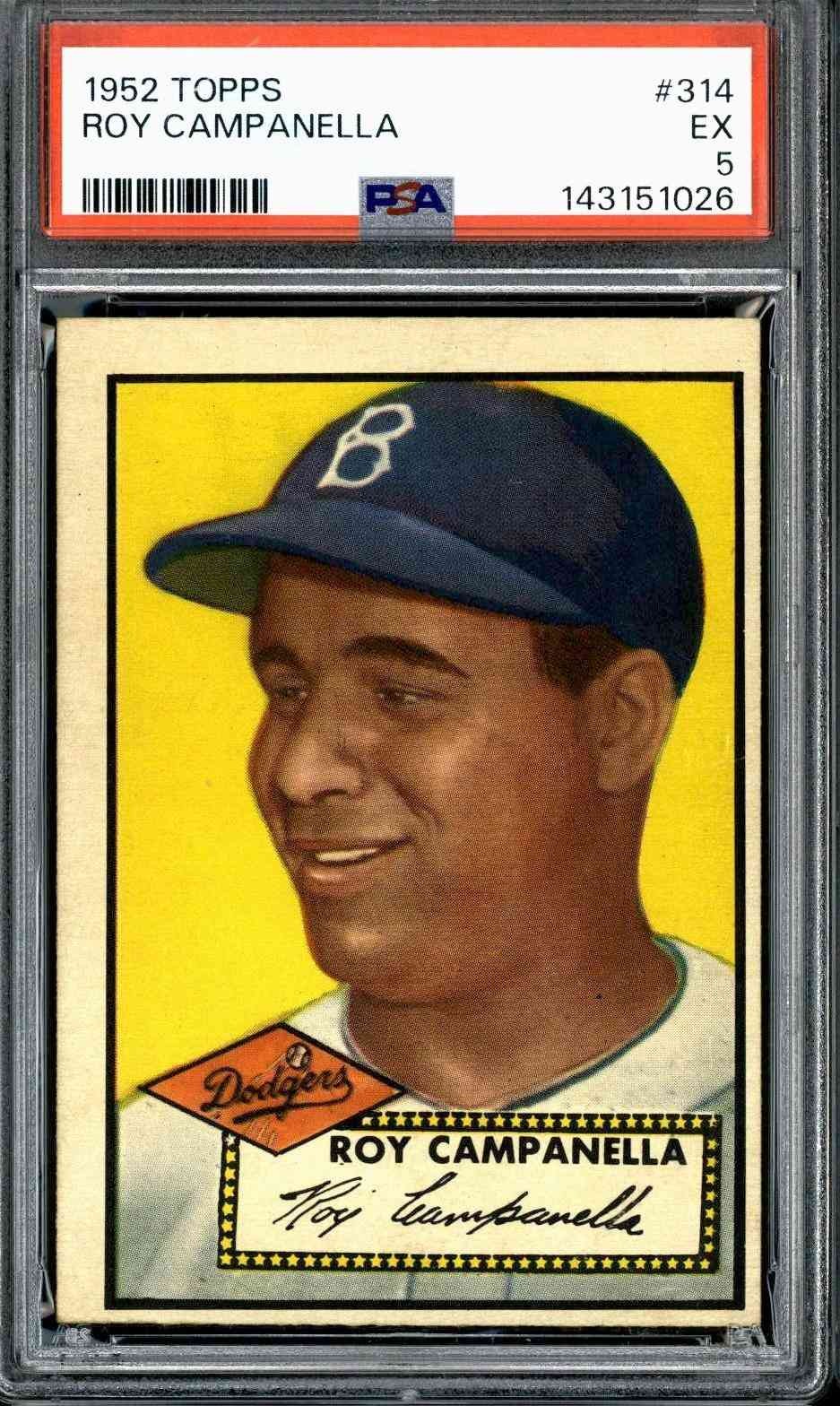 1952 Topps #314 Roy Campanella - PSA 5