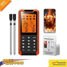 Smart Bluetooth Meat Thermometer - Dual Probe, Long Range for Perfect Cooking