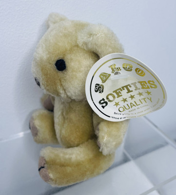 Vintage Salco Softies Teddybär weiches Plüschtier wird nicht mehr produziert mit Etikett 5 Zoll