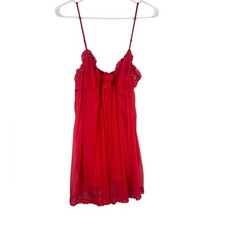 Victoria's Secret Sheer  Mesh Babydoll Slip With Bows and Keyhole XL