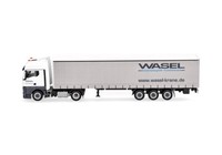 Herpa Modell Lkw 1:87 MAN TGX GX Gardinenplanen-Sattelzug Wasel H0 321235