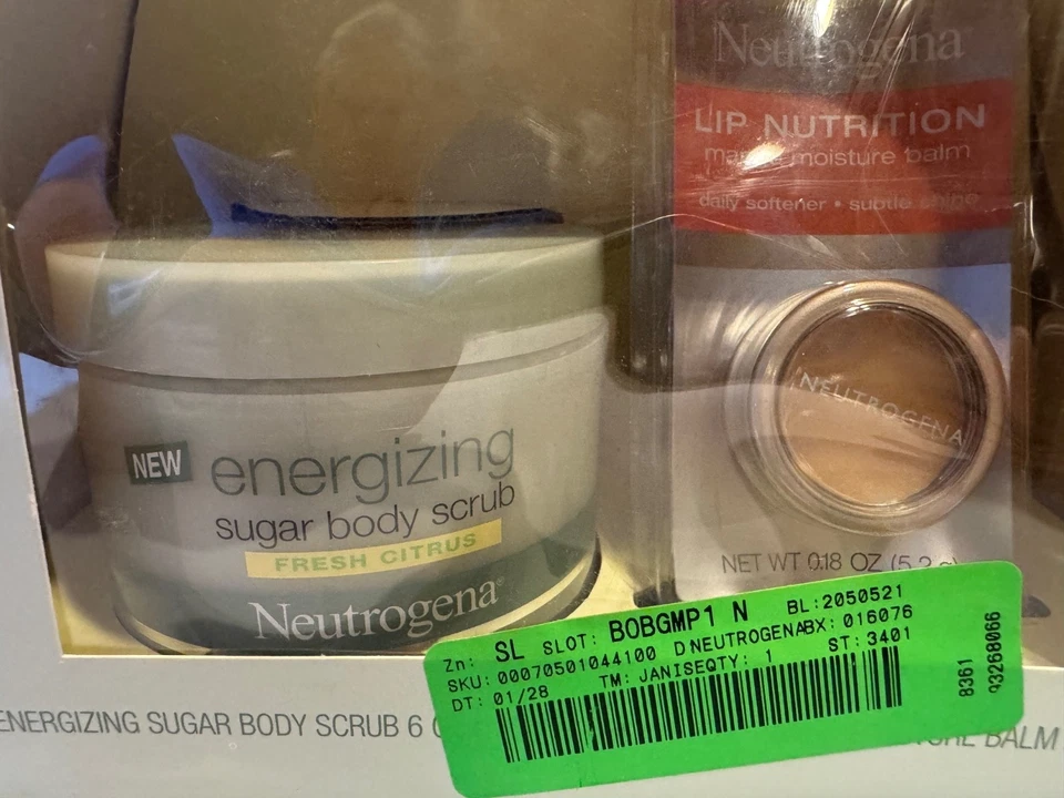NEUTROGENA KIT- ENERGIZING SUGAR BODY SCRUB & LIB NUTRITION MANGO BALM NEW - Image 4 of 4