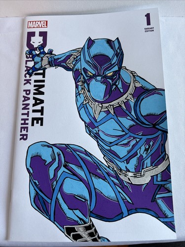 Marvel Ultimate Black Panther 1 Custom Artwork COA Bag Board Comic Book Variant
