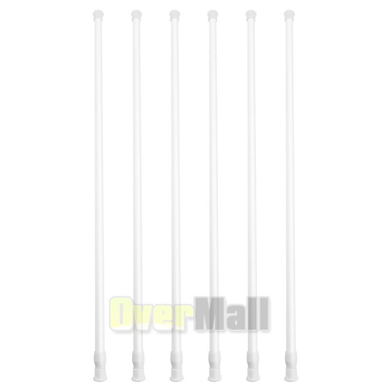 Barras De Cortina A Presión Extensibles - Sin Taladrar, Ajustables Para Puertas Y Ventanas De Vidrio - Blanco (24-37 Cm)