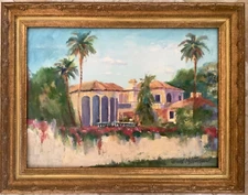 Original Framed Oil Art Impressionism  Landscape Cityscape 12”x16  Signed