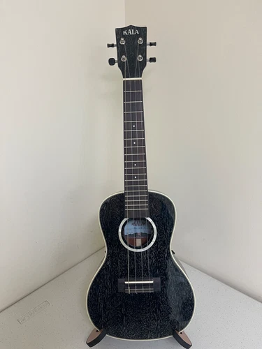 Kala KA-SDH-C All Solid Salt & Pepper Doghair Mahogany Concert Ukulele With Bag