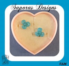 Blue Stud Flower Design Earrings For Children Kids Girls