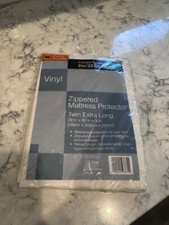 NEW VINYL ZIPPERED MATTRESS PROTECTOR WATERPROOF TWIN EXTRA LONG 39X80X9