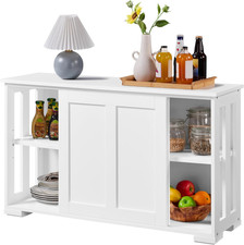 Credenza Mobile Da Cucina Bianco Con 2 Ante Scorrevoli Salvaspazio E Ripiano Reg