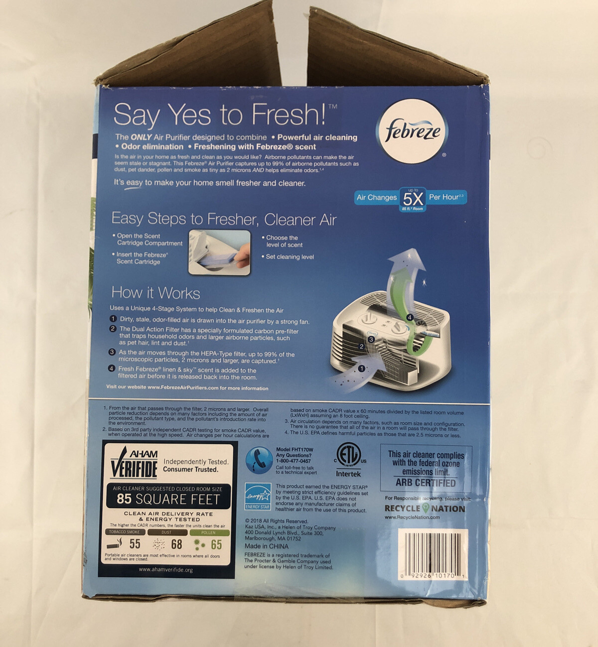 Febreze Tabletop HEPAType Air Purifier FHT170W, White B40 eBay