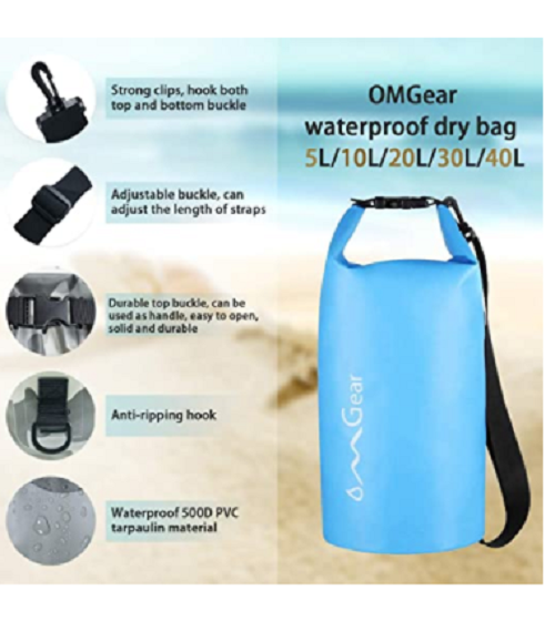 OMGear Waterproof Dry Bag Backpack Phone Pouch 40L/30L/20L/10L