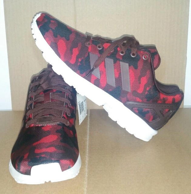 New Adidas ZX Flux Torsion Shoes Red Camo Camouflage B24389 Trainers Men's 9.5 | eBay