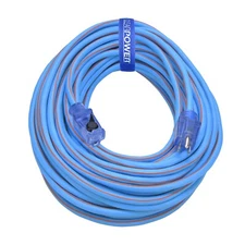 CP 100 ft 14/3 SJEOW, TPE Rubber Heavy Duty Extension Cord, Blue/Orange, CP10089