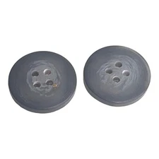 Lot 2 Big Buttons Vintage Gray Textured Back 22 mm 4 Hole Flat