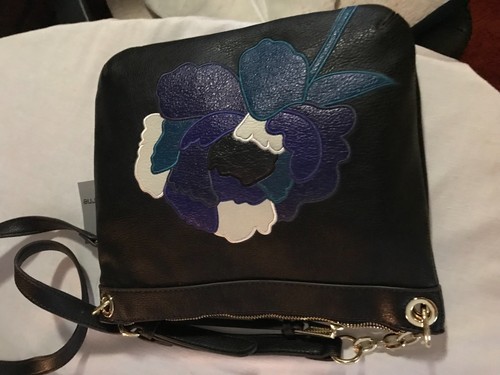 SLEEK BLACK LEATHER LC VALERIE CROSSBODY PURSE Shoulder Bag by LIZ CLAIBORNE - Picture 7 of 9
