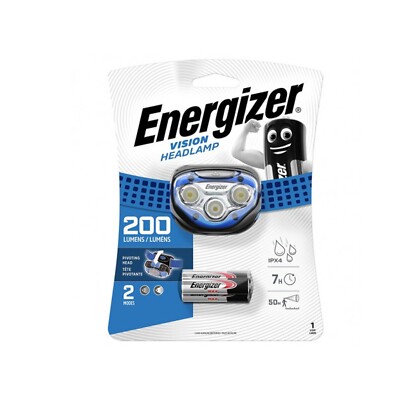 Energizer Vision Headlight Kopflampe Vision inkl. 3 AAA Batterien, bis zu 100 Lu