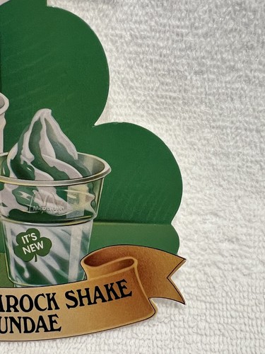 McDonalds 1980 Vintage Kleeblatt Shake ODER Sundae Crew Abzeichen Papier Aufkleben SEHR SELTEN! - Bild 6 von 6