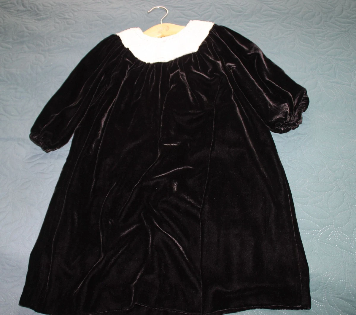 bonpoint fancy black velvet dress with white collard size 8 eBay