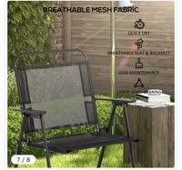 Outsunny 4 Seater Garden Rattan Dining Chairs Set - Grey