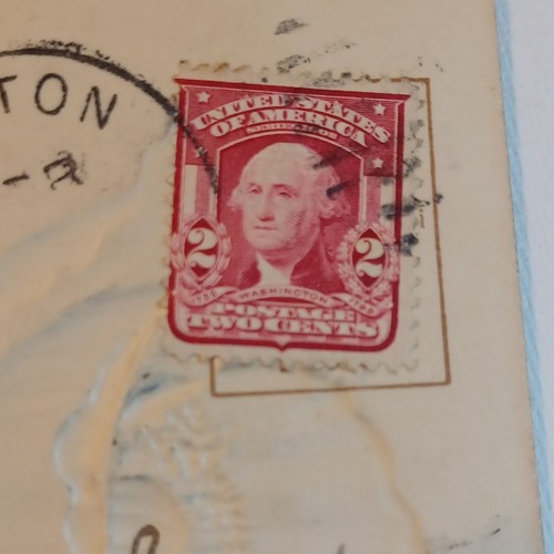 George Washington 2 cent Shielded Frame Around Portrait Postage Stamp on NE Card