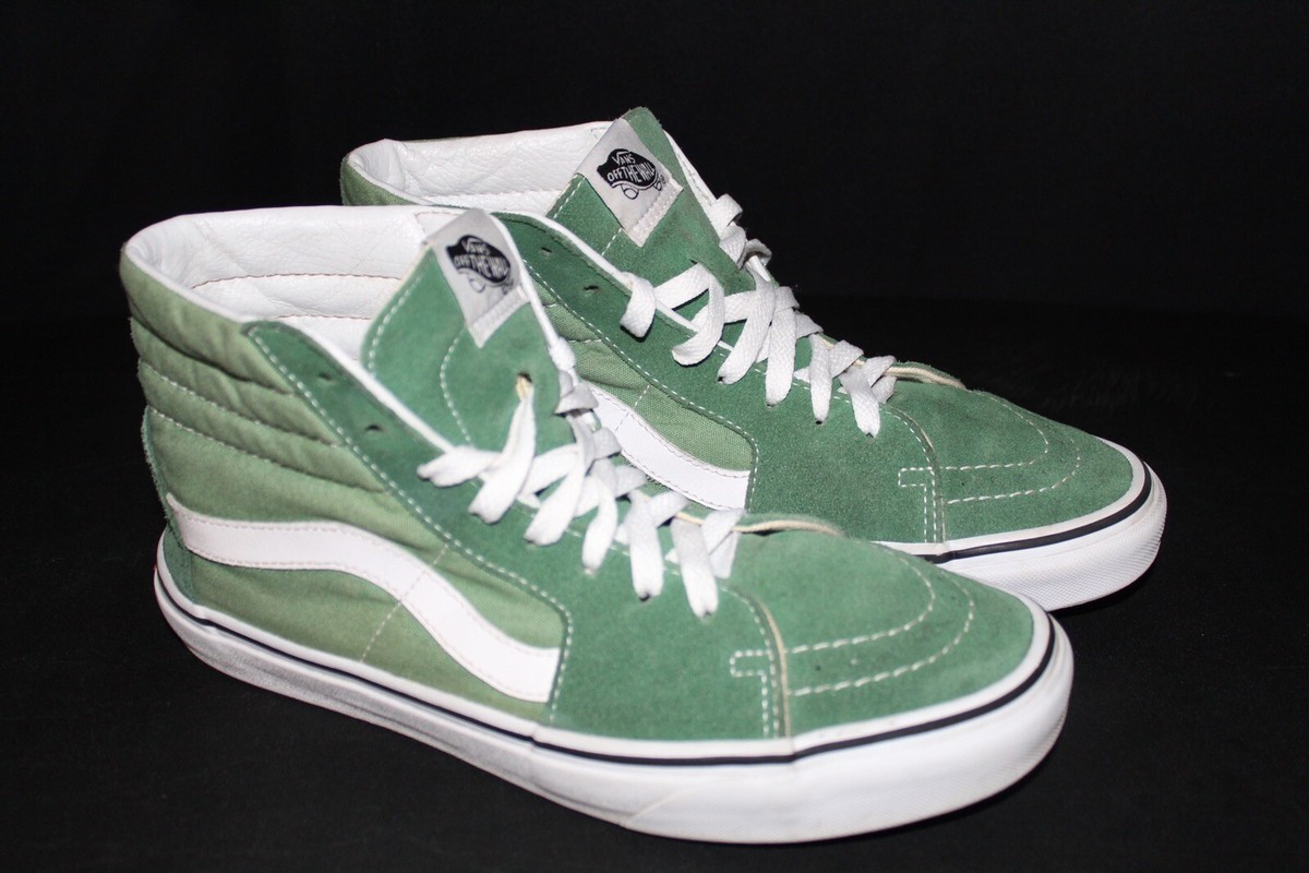 Vans Green Suede SK8-Hi Skate Shoes High Top Sneakers Men