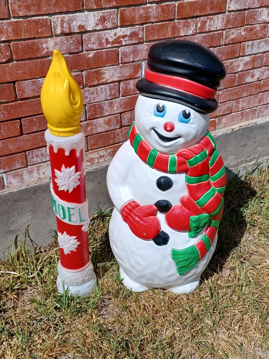 Vintage 1997 Grand Venture Christmas Snowman Blow Mold w/ General