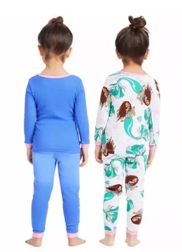 4 Piece Character Set Pajamas Mermaid Star Wars Spiderman Turtles - Picture 13 of 29