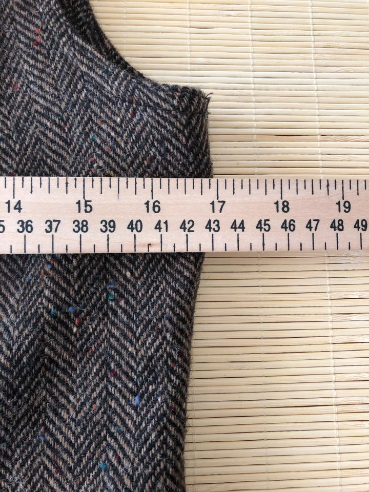 Chaleco HAROLD'S Para Mujer Talla 4 Lana Frontal Cremallera Tweed Imitación Piel Cuello Foto 3 de 4