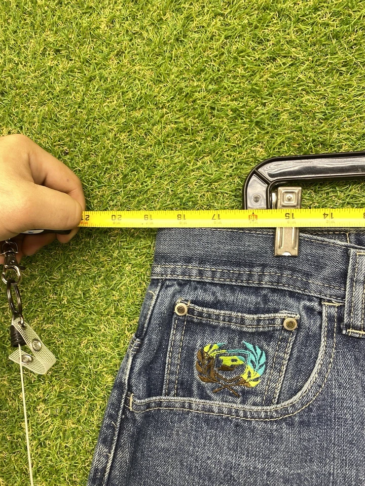 Pantalones Cortos Jean De Colección Para Hombre Talla 38 Lavado Oscuro Phat Granja Sueltos JNCO Sueltos Patín Y2K Foto 4 de 4