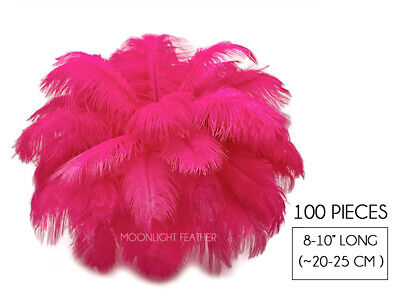 2140 Pink Ostrich Feathers 10 Pieces 19-24 Hot Pink Ostrich Dyed Drabs Body Feathers Party Centerpiece Costume Supplier