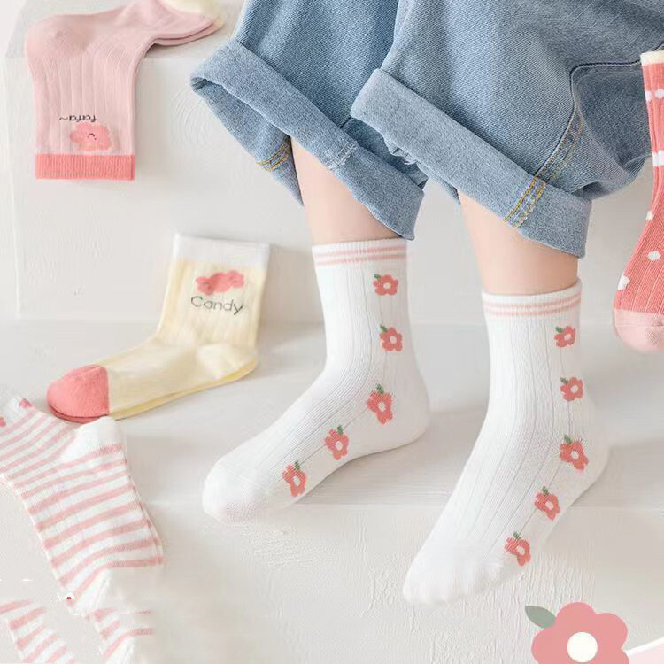 5 Pack Kids Socks Baby Girls Cotton Sock Cotton Striped Soft Breathable Socks eBay
