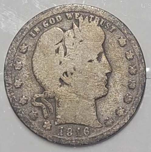 1916-D Silver Barber Quarter